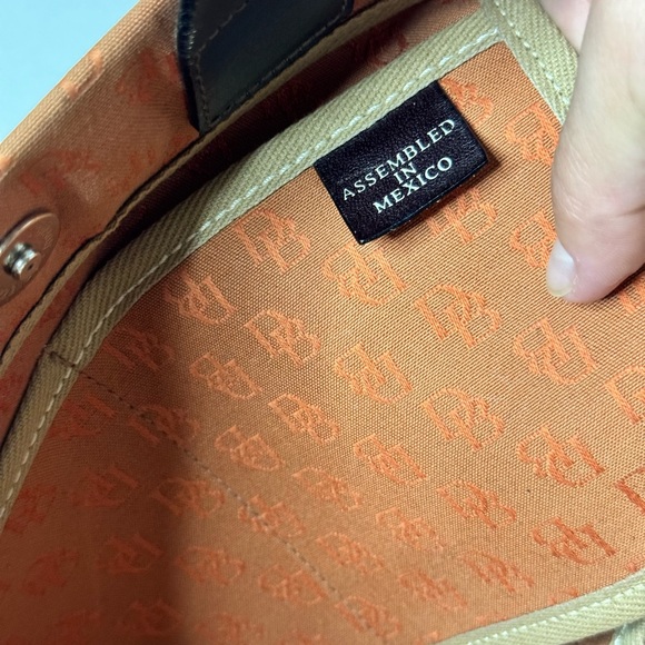 Dooney & Bourke Tassel Signature Monogram Tote Satchel Bag Orange - Picture 9 of 14